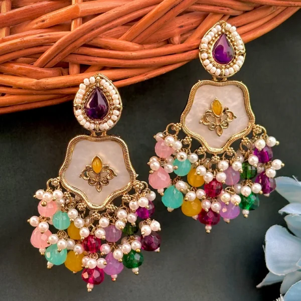 multi earrings, studs, multi colour earring, wearable jewells
