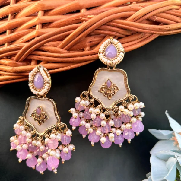 lavender earrings, studs, lavender earring, wearable jewells
