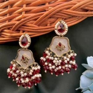 red earrings, studs, red earring, wearable jewells