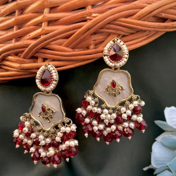 red earrings, studs, red earring, wearable jewells