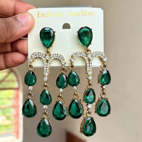 Ayeza Khan Inspired Earring - Green