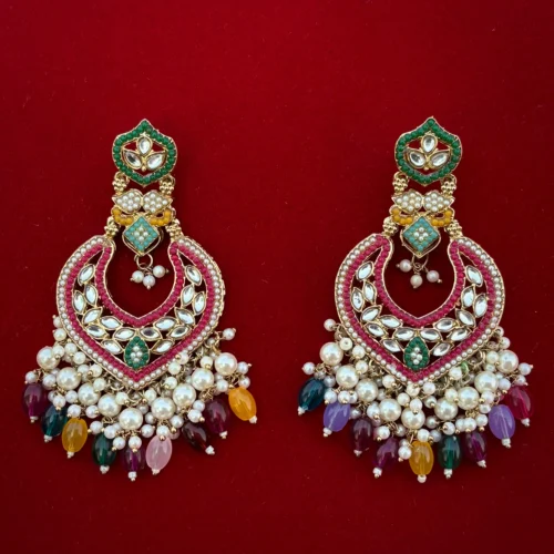 multi chandbali, multi earring, multicolour earrings, multi-colour studs, pakistani chandbali, pakistani earring, wearable jewells