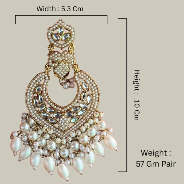 Isha Pakistani Zadau Chandbali - White