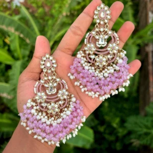 Seher Kundan Earring - Lavender