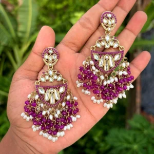 Ankita Trending Premium Beads Earrings - Violet