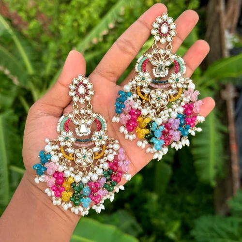 Seher Kundan Earring - Multi
