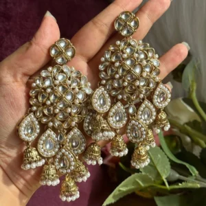 Aishwarya Bollywood Inspired Earring - White