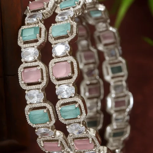 Diana American Diamond Bangle - Pastel Mint