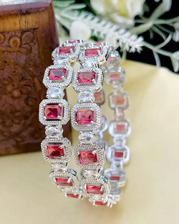 Diana American Diamond Bangle - Ruby