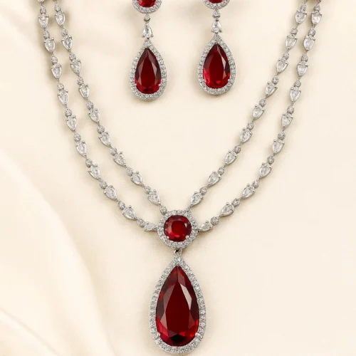 american diamond set, red set, ad set, red ad set, red oscar set, oscar set, ad sets