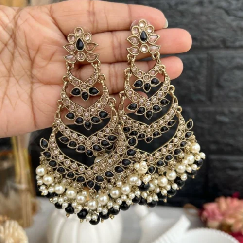 Aadya Canada Reverse American Earring - Black