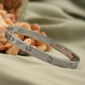 Daryl 3A Quality American Diamond Stones Bracelet - Silver