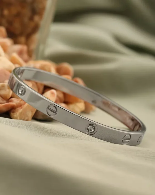 Daryl 3A Quality American Diamond Stones Bracelet - Silver