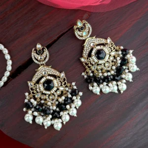 black earring, black chandbali, black studs, pakistani earring, bollywood earring, wearable jewells