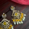 yellow earring, yellow chandbali, yellow studs, pakistani earring, bollywood earring, wearable jewells