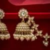 RAGINI JHUMKA, WHITE SET, WHITE JHUMKA, GOLDEN JHUMKA, WEARABLE JEWELLS.
