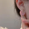Mystic Pink Heart Earrings