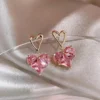 Mystic Pink Heart Earrings