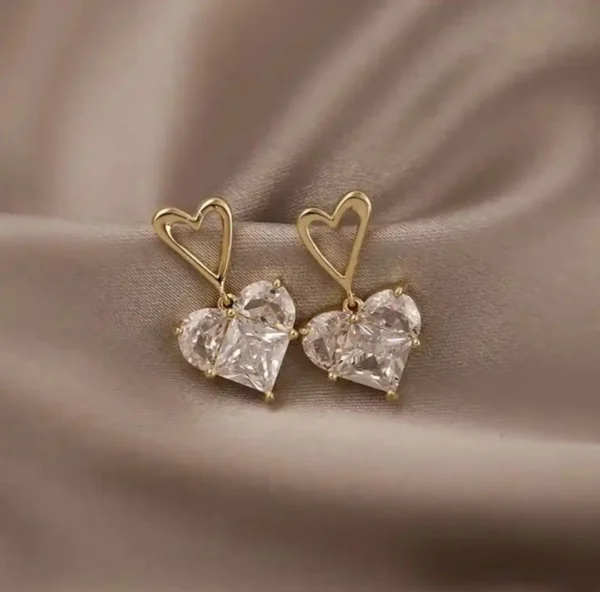 Mystic White Heart Earrings