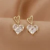 Mystic White Heart Earrings