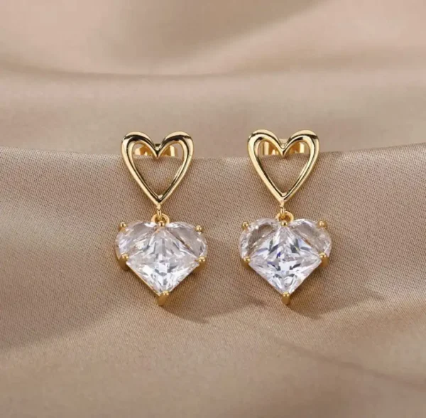 Mystic White Heart Earrings