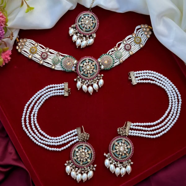 Eknoor Reverse American Diamond Set - Multi