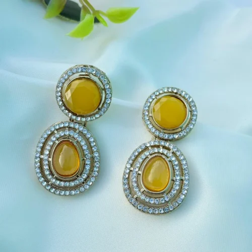 Gurneet Stud Earring - Yellow