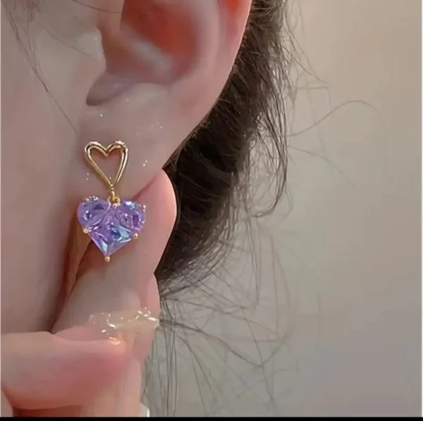 Mystic Lilac Heart Earrings