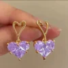Mystic Lilac Heart Earrings