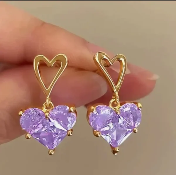 Mystic Lilac Heart Earrings