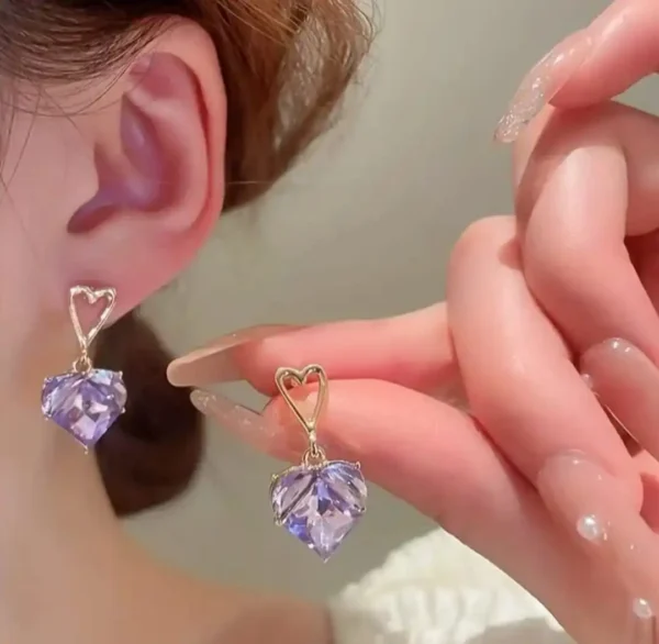Mystic Lilac Heart Earrings