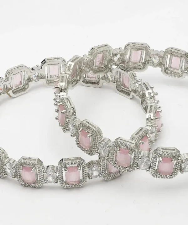 Diana American Diamond Bangle - Pink