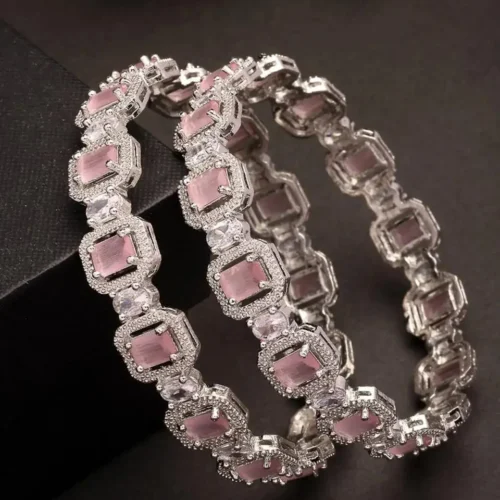 Diana American Diamond Bangle - Pink