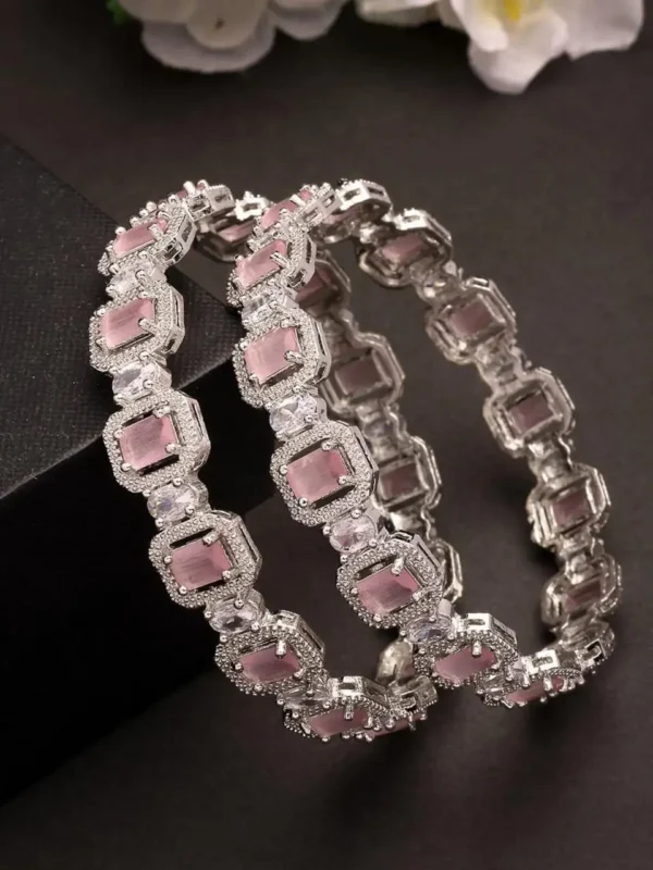 Diana American Diamond Bangle - Pink