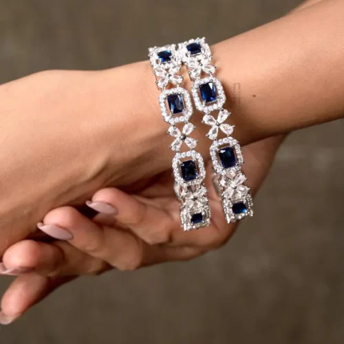 Camilla American Diamond Bangle - Blue