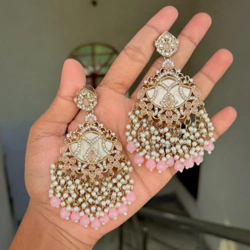 Sukhpreet Premium Statement Chandbali - Pink