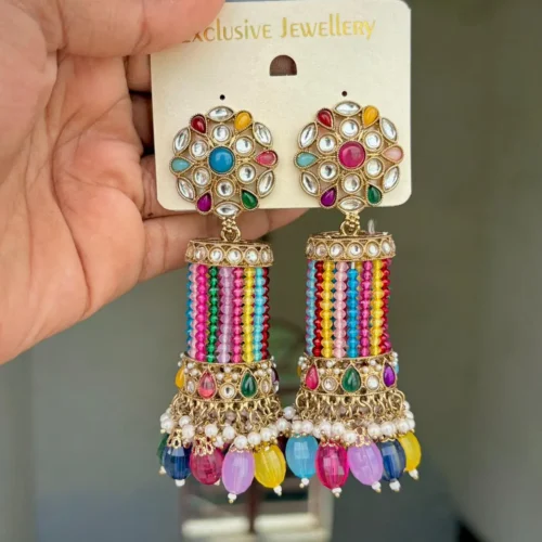 Kumud Premium Bollywood Inspired Jhumka - Multi