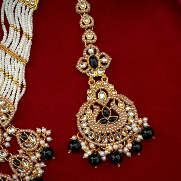 Nemisha Kundan Choker Set - Black