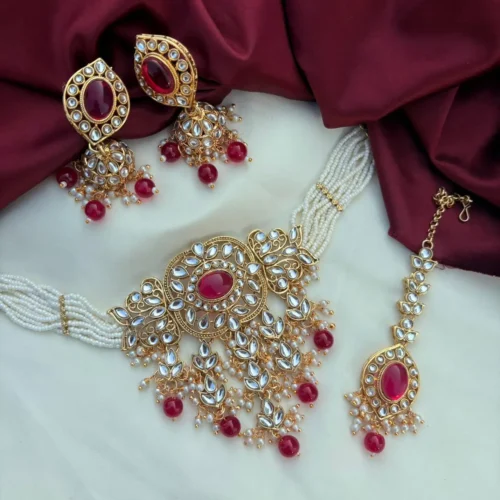 Eshal Polki Dupe Kundan Choker Set - Vine