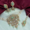 Eshal Polki Dupe Kundan Choker Set - Mint