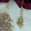 Eshal Polki Dupe Kundan Choker Set - Mint
