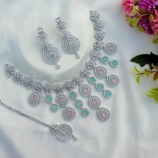 Syra Premium American Diamond Set - Pastel