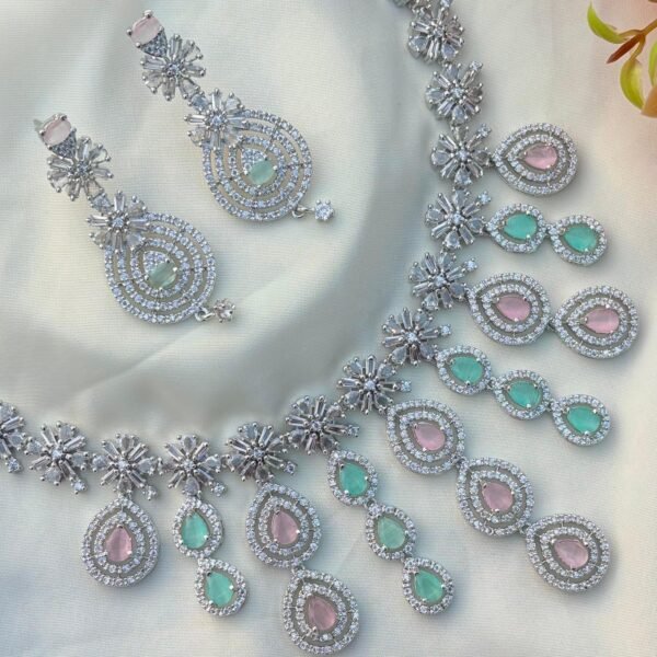 Syra Premium American Diamond Set - Pastel