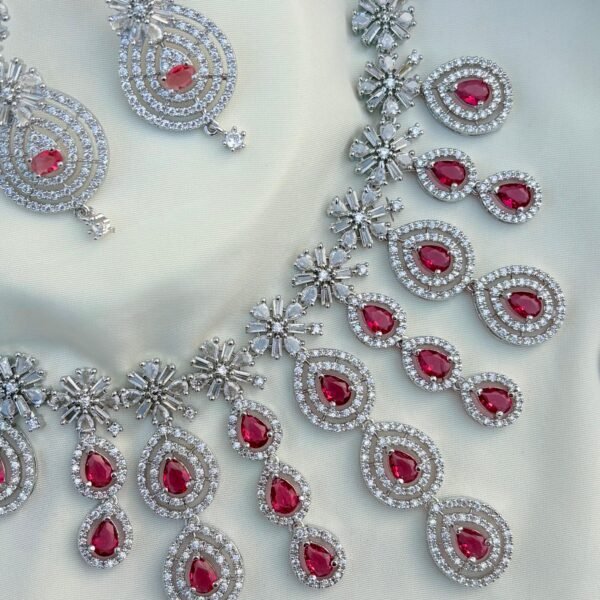 Syra Premium American Diamond Set - Ruby