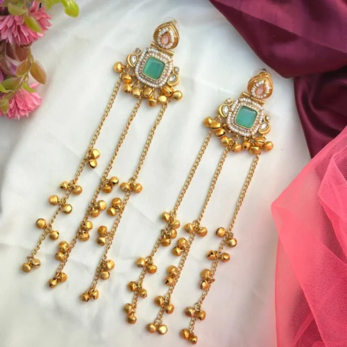Ahnoor Premium Brass With Moissanite Stone - Pastel