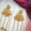 Ahnoor Premium Brass With Moissanite Stone - Yellow