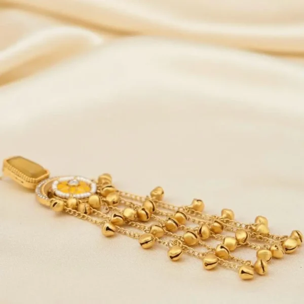 Shivani Kashmiri With Moissanite Stone with Pachi Kundan - Yellow