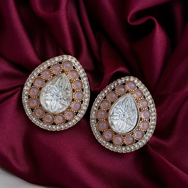 Annie Premium Moissanite Dupe Studs - Pink