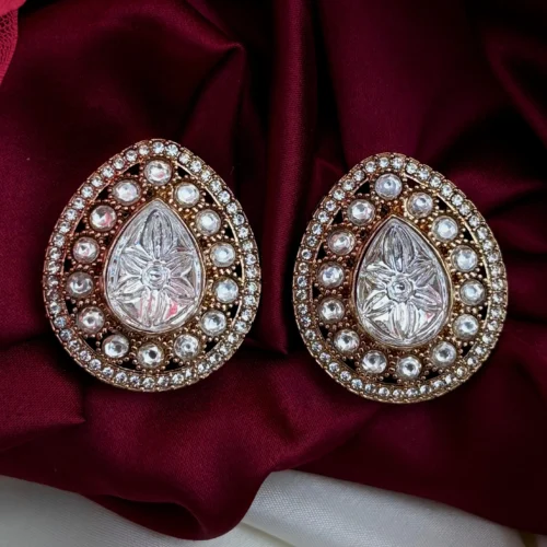 Annie Premium Moissanite Dupe Studs - White