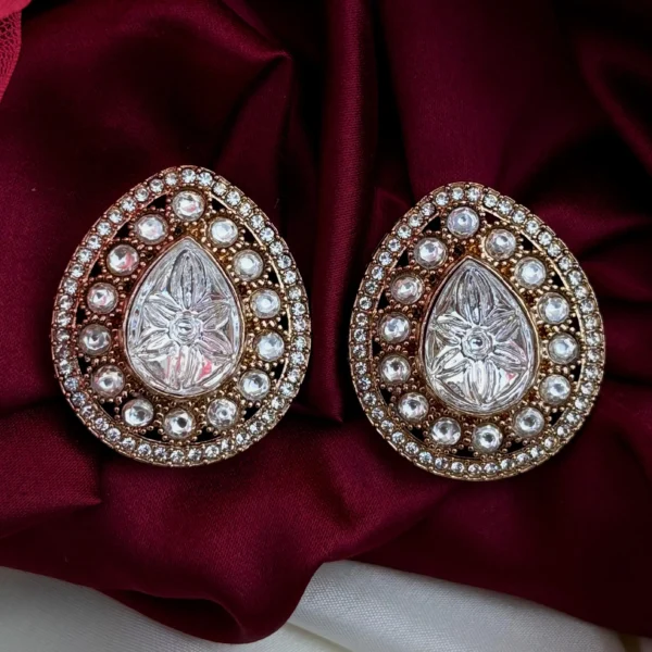 Annie Premium Moissanite Dupe Studs - White